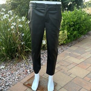 Zara super soft pleather vegan leather black trousers